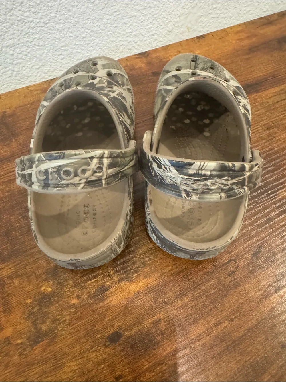 Camo Crocs. Size 10toddler.